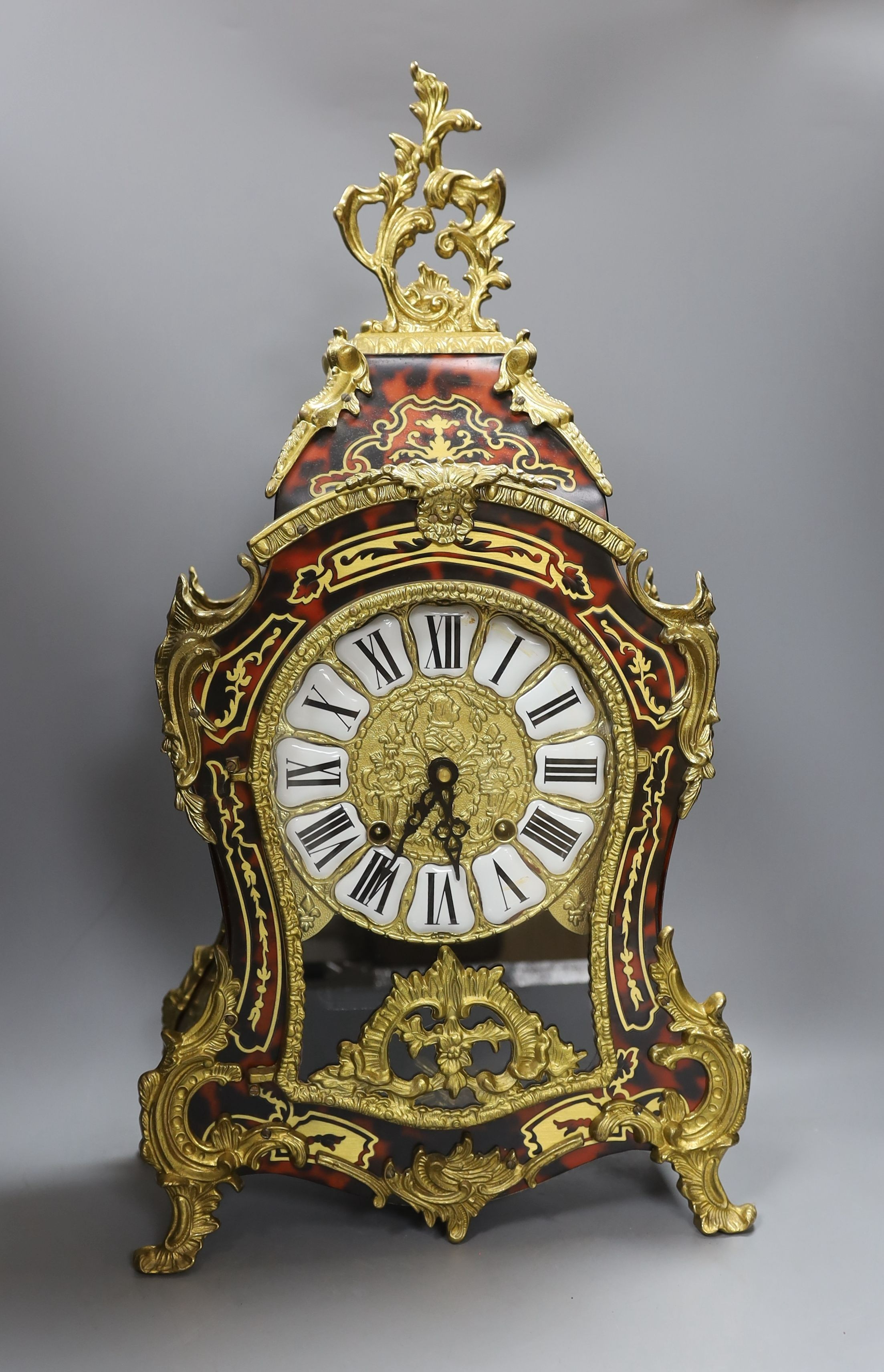 A Franz Hermle Empire boulle Italian mantel clock - 58cm tall